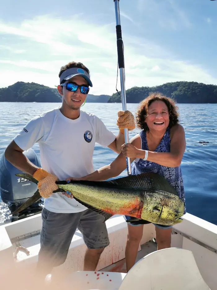 Fishing in Gulf Papagayo for mahimahi