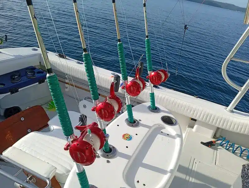wassabi-boat-and-fishing-equipment Fishing equipment on board the Wassabi boat