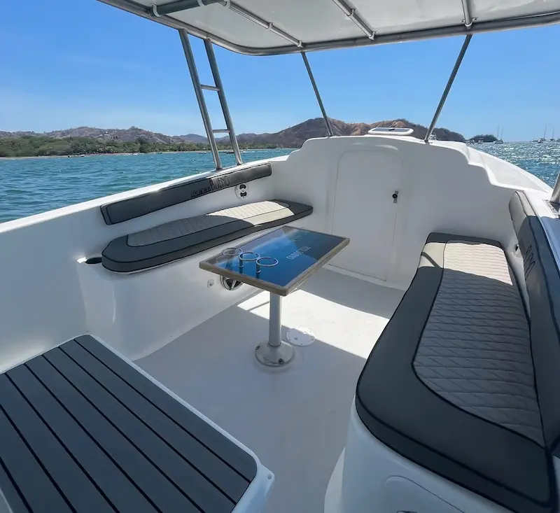 Inside the Reel Bueno boat in Gulf Papagayo